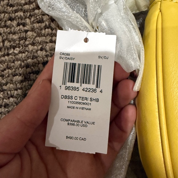 New💛Coach Yellow Teri Quilted Shoulder Bag - Picture 5 of 5